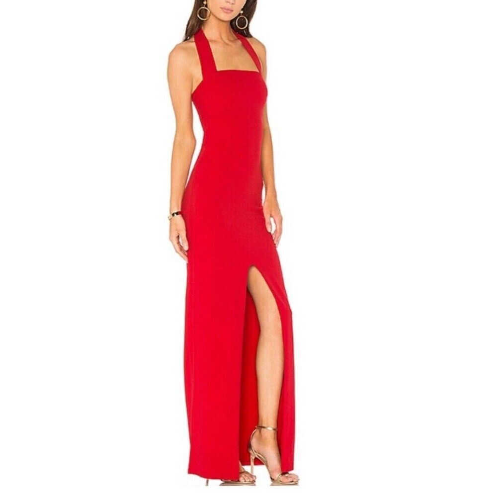 Nookie Boulevard gown Maxi designer Dress in red flame luxury romantic size M